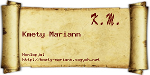 Kmety Mariann névjegykártya