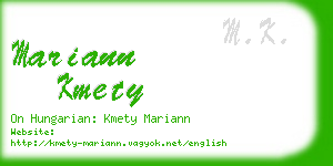 mariann kmety business card